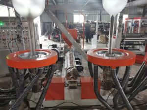 Máy thổi màng nhựa HDPE LDPE trục vít đơn hai đầu