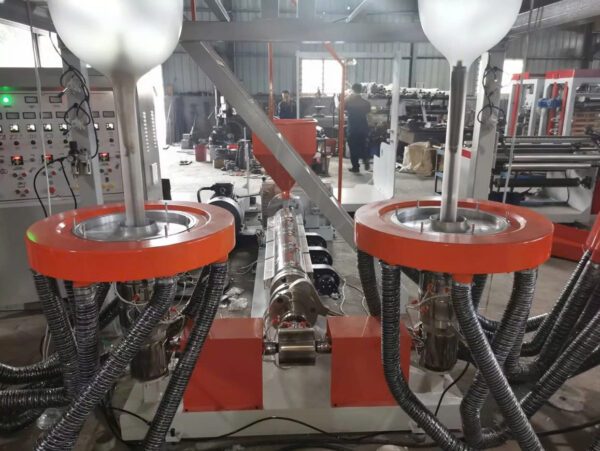 Máy thổi màng nhựa HDPE LDPE trục vít đơn hai đầu