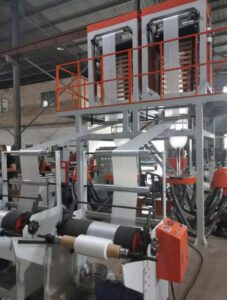 Máy thổi màng nhựa HDPE LDPE trục vít đơn hai đầu